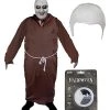 Bald Festering Uncle Fancy Dress Halloween Costume - Robe, Bald Cap & Facepaint Included - Gothic Family TV Movie Character