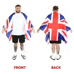 Wearable Flag Cape - Union Jack, United Kingdom Flag - Perfect For The Kings Coronation, Ve Day, Sporting Events And Other British Fancy Dress Events - Pack Of 1 -I Love Fancy Dress Ltd Shop 41x6t6NI1LL