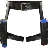 I LOVE FANCY DRESS Thigh Gun Holsters With Two Plastic Guns Halloween Costume Accessory - Treasure Hunter Tomb Cosplay Video Game Movie - Black Belt And Pistols