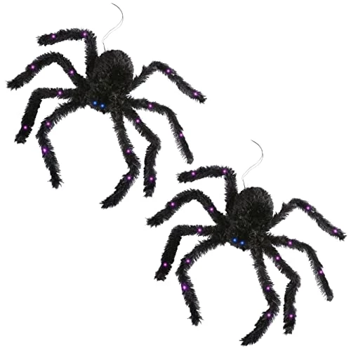 I LOVE FANCY DRESS Animatronic Moving Spider 71cm 28" Halloween Decoration - Light Up Eyes & Sound Effects - Extends And Retracts - Up And Down - Halloween Props - PACK OF 2 1 I LOVE FANCY DRESS Animatronic Moving Spider 71cm 28" Halloween Decoration - Light Up Eyes & Sound Effects - Extends And Retracts - Up And Down - Halloween Props - PACK OF 2