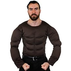 ADULT MUSCLE CHEST - PERFECT HALLOWEEN COSTUME ACCESSORY OR FOR SUPERHERO FANCYDRESS - BROWN/DARK SKIN COLOUR - STANDARD SIZE