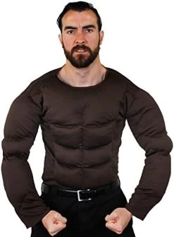 ADULT MUSCLE CHEST - PERFECT HALLOWEEN COSTUME ACCESSORY OR FOR SUPERHERO FANCYDRESS - BROWN/DARK SKIN COLOUR - STANDARD SIZE -I Love Fancy Dress Ltd Shop 41xowLFC2EL. AC 1