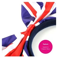 Ladies Union Jack Dress And Bow Headband - Blue Dress With Union Jack Flag Design And Union Jack Bow On A Headband - King's Coronation Street Party Fancy Dress Costume -I Love Fancy Dress Ltd Shop 41zFU AllYL