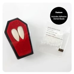Adhesive Vampire Fangs With Putty - Large White Plastic Fangs Comes In A Red Coffin Box And Dental Adhesive Beads - Perfect For Vampire Dress Up And Halloween Fancy Dress -I Love Fancy Dress Ltd Shop 41zSRotTyIL