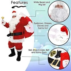 Deluxe Professional Santa Costume - Father Christmas Suit Fancy Dress Costume - 12 Piece Velour Quality Plus Sized Santa Claus Costume Adults St Nick Plush X-Mas Outfit 9 Deluxe Professional Santa Costume - Father Christmas Suit Fancy Dress Costume - 12 Piece Velour Quality Plus Sized Santa Claus Costume Adults St Nick Plush X-Mas Outfit -I Love Fancy Dress Ltd Shop 51 ATb8WCQL