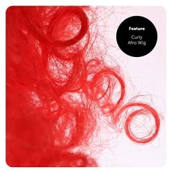 Adults Afro Wig - Pack Of 1 - Red Curly Afro Wig - St Georges Day Sports Supporters Football Rugby Charity Events Fancy Dress Costume Accessory -I Love Fancy Dress Ltd Shop 511HTs3P3LL