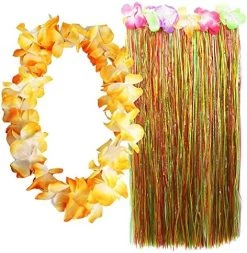 HAWAIIAN SKIRT + COLOURED LEI 2 PIECE FANCY DRESS ACCESSORY SET 80 CM SKIRT HAWAII HULA LUAU COSTUME BEACH PARTY OUTFIT (MULTI-COLOURED) 7 HAWAIIAN SKIRT + COLOURED LEI 2 PIECE FANCY DRESS ACCESSORY SET 80 CM SKIRT HAWAII HULA LUAU COSTUME BEACH PARTY OUTFIT (MULTI-COLOURED) -I Love Fancy Dress Ltd Shop 512XyESyytL. AC