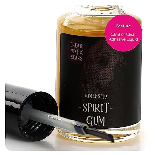 Adhesive Spirit Gum - 13ml Bottle Of Spirit Gum With Small Brush - Fake Scar FX Makeup Halloween Fancy Dress 5 Adhesive Spirit Gum - 13ml Bottle Of Spirit Gum With Small Brush - Fake Scar FX Makeup Halloween Fancy Dress - Image 5