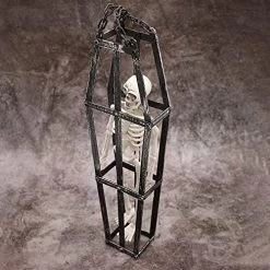 I LOVE FANCY DRESS Hanging Skeleton In Coffin - Full Body Halloween Decoration - 42cm 16 Inch - Creepy - Halloween Props - Pack Of 2 -I Love Fancy Dress Ltd Shop 514Z8df1wL