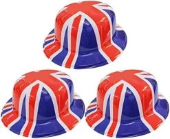 I LOVE FANCY DRESS Union Jack Bowler Hat - British Flag Plastic Bowler Hats β VE Day, King's Coronation, Queens Jubilee, Britain Celebrations 26 I LOVE FANCY DRESS Union Jack Bowler Hat - British Flag Plastic Bowler Hats β VE Day, King's Coronation, Queens Jubilee, Britain Celebrations -I Love Fancy Dress Ltd Shop 514fApEgiiL. AC