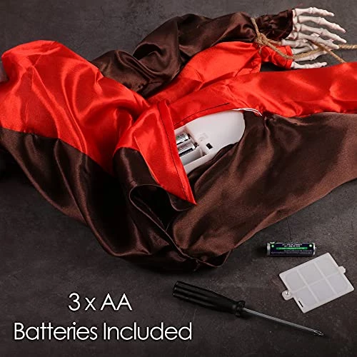 I LOVE FANCY DRESS Scary Clown Halloween Prop Animated Decoration - Red Light Up Eyes & Sound Effects - Noise Activated Hanging Clown Prop With Motorised Legs - Halloween Props - Pack Of 1 5 I LOVE FANCY DRESS Scary Clown Halloween Prop Animated Decoration - Red Light Up Eyes & Sound Effects - Noise Activated Hanging Clown Prop With Motorised Legs - Halloween Props - Pack Of 1 - Image 5