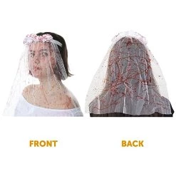 ILOVEFANCYDRESS Day Of The Dead Veiled Headband - Flower Crown Headband With Black Lace Veil & Black Flowers - 24”/2 Ft/60cm Black Lace Bridal Veil - Gothic Headpiece For Dia De Los Muertos & Halloween -I Love Fancy Dress Ltd Shop 516gOqmK72L