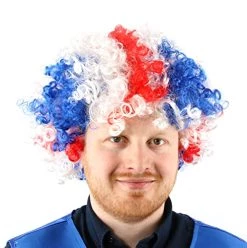I LOVE FANCY DRESS Mens Union Jack Afro Wig - Curly Union Jack Afro Wig - VE Day, Queen's Jubilee, British Events - Pack Of 12
