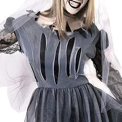 LADIES ZOMBIE GHOST BRIDE BLACK FANCY DRESS COSTUME SET - INCLUDES DRESS + FACEPAINT + FAKE BLOOD - IDEAL FOR HALLOWEEN, SCARY/HORROR DRESSUP, FANCY DRESS PARTIES IN SIZES S - XL -I Love Fancy Dress Ltd Shop 517lsFKHhiL