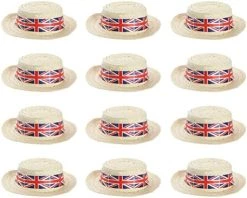 Union Jack Boater Hats - Straw Boater Hats With Union Jack Flag Band - King's Coronation, VE Day, Jubilee Events, Street Party Fancy Dress Accessory -I Love Fancy Dress Ltd Shop 518dzsmP7L. AC