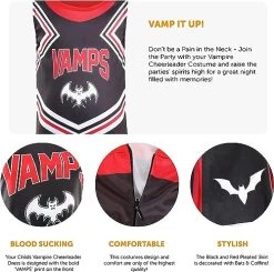 Girls Halloween Vampire Cheerleader Costume - Black Dress With Pom Poms And Tights - Kids Trick Or Treat Fancy Dress -I Love Fancy Dress Ltd Shop 51ApKcV77JL