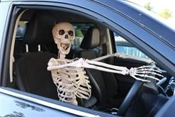 ILOVEFANCYDRESS HUGE 5FT LIFE-SIZED POSABLE SKELETON WITH GLOWING RED EYES HALLOWEEN PROP / DECORATION. LIFESIZE HUMAN SKELETON PROP WITH GLOWING RED EYES. PERFECT DECORATION FOR HALLOWEEN EVENTS -I Love Fancy Dress Ltd Shop 51BgqTPgTqL