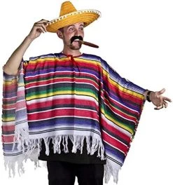 MEXICAN PONCHO SOMBRERO & TASH WESTERN FANCY DRESS COSTUME MENS LADIES ONE SIZE S-XL -I Love Fancy Dress Ltd Shop 51D7HNgkBtL. AC