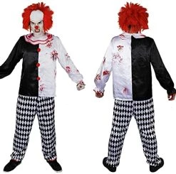 Adults Halloween Scary Clown Costume - Mens Clown Costume With Accessories - Horror Fancy Dress For Halloween (Small) -I Love Fancy Dress Ltd Shop 51DSiO0Y1AL