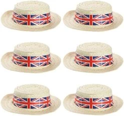 Union Jack Boater Hats - Straw Boater Hats With Union Jack Flag Band - King's Coronation, VE Day, Jubilee Events, Street Party Fancy Dress Accessory -I Love Fancy Dress Ltd Shop 51DyMKItzNL. AC