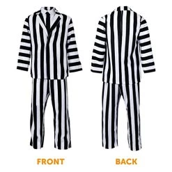STRIPED SUIT HALLOWEEN FANCY DRESS COSTUME MENS BLACK & WHITE STRIPE SUIT & SHIRT FRONT + BLACK TIE 11 STRIPED SUIT HALLOWEEN FANCY DRESS COSTUME MENS BLACK & WHITE STRIPE SUIT & SHIRT FRONT + BLACK TIE -I Love Fancy Dress Ltd Shop 51Ebb2MAZyL