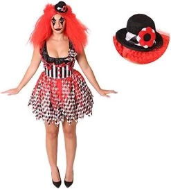 LADIES DELUXE SCARY EVIL KILLER CLOWN HALLOWEEN COSTUME. WOMENS HALLOWEEN HARLEQUIN CLOWN FANCY DRESS COSTUME WITH MINIATURE FASCINATOR HAT ON HEADBAND. SIZE: SMALL 19 LADIES DELUXE SCARY EVIL KILLER CLOWN HALLOWEEN COSTUME. WOMENS HALLOWEEN HARLEQUIN CLOWN FANCY DRESS COSTUME WITH MINIATURE FASCINATOR HAT ON HEADBAND. SIZE: SMALL -I Love Fancy Dress Ltd Shop 51GqvqoWw2L. AC 2