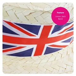 Union Jack Boater Hats - Straw Boater Hats With Union Jack Flag Band - King's Coronation, VE Day, Jubilee Events, Street Party Fancy Dress Accessory -I Love Fancy Dress Ltd Shop 51Gy3R0O3JL