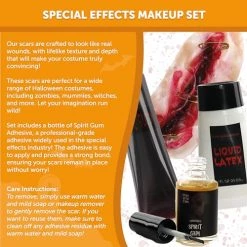 Halloween Safety Pin Scar Set - 3D Safety Pin Scar Makeup, Spirit Gum Adhesive, Liquid Latex, Fake Blood - Halloween Trick Or Treat Fancy Dress Make Up -I Love Fancy Dress Ltd Shop 51HIXBf4FhL