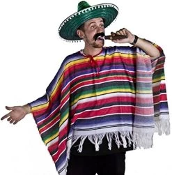 MEXICAN PONCHO SOMBRERO & TASH WESTERN FANCY DRESS COSTUME MENS LADIES ONE SIZE S-XL -I Love Fancy Dress Ltd Shop 51Hkx4o4NRL. AC