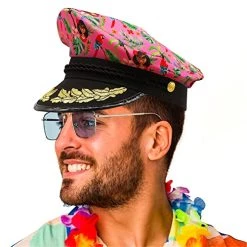 Hawaiian Pink Sailor Hat - Pink Hawaii Captain Cap - Perfect For Stag Dos Fancy Dress Summer Beach Party Wear Accessory - Pack Of 1 -I Love Fancy Dress Ltd Shop 51IH48lZvuL