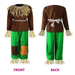 Scarecrow Costume For Boys & Girls - World Book Day - The Wonderful Wizard Of Oz Fancy Dress Costume For World Book Day - Book Week- Scarecrow Top & Trousers With Faux Straw Detailing -I Love Fancy Dress Ltd Shop 51JFBFxdvTL