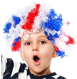 I LOVE FANCY DRESS Boys Union Jack Afro Wig - Curly Union Jack Afro Wig - VE Day, Queen's Jubilee, British Events - Pack Of 1