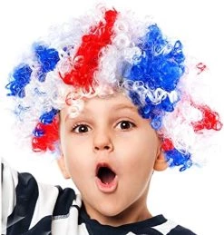 I LOVE FANCY DRESS Boys Union Jack Afro Wig - Curly Union Jack Afro Wig - VE Day, Queen's Jubilee, British Events - Pack Of 1 -I Love Fancy Dress Ltd Shop 51KHBXrT0L. AC 2