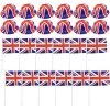 I LOVE FANCY DRESS LTD ADULTS UNION JACK ACCESSORIES - 12X BOWLER HAT + 10X UNION JACK HAND WAVING FLAGS - PLASTIC UNION JACK BOWLER HAT AND FABRIC BRITISH HAND WAVING FLAG