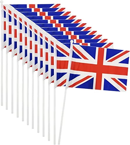 I LOVE FANCY DRESS Union Jack Hand-Waving Flags - Pack Of 1 - United Kingdom Flags Attached To A Plastic Stick - King's Coronation Street Party Accessory 1 I LOVE FANCY DRESS Union Jack Hand-Waving Flags - Pack Of 1 - United Kingdom Flags Attached To A Plastic Stick - King's Coronation Street Party Accessory
