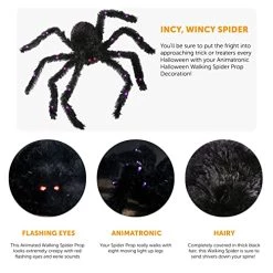 I LOVE FANCY DRESS Animatronic Walking Spider 71cm 28" Halloween Decoration - Light Up Eyes & Sound Effects - Moving Legs - Halloween Props - PACK OF 1 -I Love Fancy Dress Ltd Shop 51NeuYox8IL