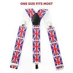 Union Jack Accessory Set - Velour Union Jack Cowboy Hat + Pair Of Union Jack Braces - Jubilee VE Day Celebrations Fancy Dress Costumes -I Love Fancy Dress Ltd Shop 51OP pwMr L
