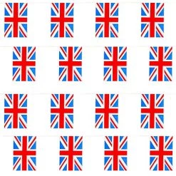 Union Jack Bunting - 60m 198ft - 288 Flag - Plastic All Weather Great Britain Bunting Decoration For Indoor Outdoor Sporting Events, Street Parties, Festivals And Celebrations
