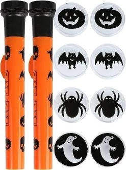 HALLOWEEN PROJECTOR TORCH - PACK OF 1 - ORANGE AND BLACK TORCH DECORATED WITH HALLOWEEN SYMBOLS + 5 SPOOKY CHARACTER CAPS - FUN HALLOWEEN PARTY PROP 9 HALLOWEEN PROJECTOR TORCH - PACK OF 1 - ORANGE AND BLACK TORCH DECORATED WITH HALLOWEEN SYMBOLS + 5 SPOOKY CHARACTER CAPS - FUN HALLOWEEN PARTY PROP -I Love Fancy Dress Ltd Shop 51QvkGdtAuL. AC
