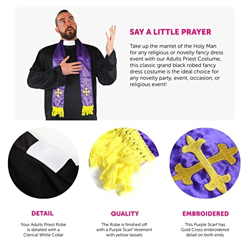 I Love Fancy Dress ILFD4566XXL Men's Priest Costumes (2X-Large) 2 I Love Fancy Dress ILFD4566XXL Men's Priest Costumes (2X-Large) - Image 2