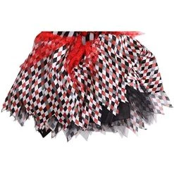 CHILDS SCARY CLOWN DELUXE HALLOWEEN COSTUME - BLACK & WHITE DRESS + MINI BOWLER HAT ON HEADBAND WITH FLOWER + BLOOD-STAINED TIGHTS + BLACK, WHITE & RED FACEPAINT (SIZE: SMALL) -I Love Fancy Dress Ltd Shop 51Rxr82U3 L