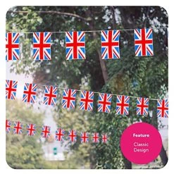 Union Jack Bunting - 60m 198ft - 288 Flag - Plastic All Weather Great Britain Bunting Decoration For Indoor Outdoor Sporting Events, Street Parties, Festivals And Celebrations -I Love Fancy Dress Ltd Shop 51SYXOsO IL