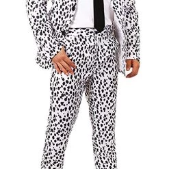 ADULTS DALMATIAN FANCY DRESS COSTUME - DALMATIAN PRINT SUIT JACKET & MATCHING TROUSERS + BLACK TIE - PERFECT FOR HALLOWEEN, TV & FILM, TEACHER SCHOOL BOOK WEEK/WORLD BOOK DAY FANCY DRESS -I Love Fancy Dress Ltd Shop 51T1psZ2G5L