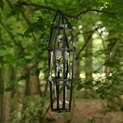 I LOVE FANCY DRESS Hanging Skeleton In Coffin - Full Body Halloween Decoration - 42cm 16 Inch - Creepy - Halloween Props - Pack Of 2 -I Love Fancy Dress Ltd Shop 51U1eOp2tNL