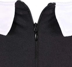 Girls Deluxe Gothic Schoolgirl Fancy Dress Costume - Wednesday Halloween Costume - Long Black Collared Dress + Striped Tights + Facepaint -I Love Fancy Dress Ltd Shop 51U4Q0zPvIL