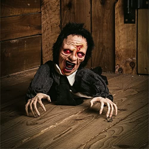 ILOVEFANCYDRESS SCARY HALLOWEEN ANIMATRONIC ZOMBIE DECORATION - NOISE ACTIVATED ZOMBIE WITH MOTORISED LEGS AND ARMS, SCARY SOUND EFFECTS AND GLOWING RED EYES - PERFECT DECORATION FOR HALLOWEEN EVENTS 5 ILOVEFANCYDRESS SCARY HALLOWEEN ANIMATRONIC ZOMBIE DECORATION - NOISE ACTIVATED ZOMBIE WITH MOTORISED LEGS AND ARMS, SCARY SOUND EFFECTS AND GLOWING RED EYES - PERFECT DECORATION FOR HALLOWEEN EVENTS - Image 5