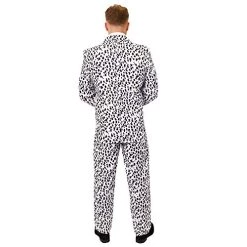 ADULTS DALMATIAN FANCY DRESS COSTUME - DALMATIAN PRINT SUIT JACKET & MATCHING TROUSERS + BLACK TIE - PERFECT FOR HALLOWEEN, TV & FILM, TEACHER SCHOOL BOOK WEEK/WORLD BOOK DAY FANCY DRESS -I Love Fancy Dress Ltd Shop 51WY80P6QKL