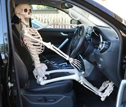 ILOVEFANCYDRESS HUGE 5FT LIFE-SIZED POSABLE SKELETON WITH GLOWING RED EYES HALLOWEEN PROP / DECORATION. LIFESIZE HUMAN SKELETON PROP WITH GLOWING RED EYES. PERFECT DECORATION FOR HALLOWEEN EVENTS -I Love Fancy Dress Ltd Shop 51WpS OgE3L