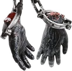I LOVE FANCY DRESS Chained Severed Hand Halloween Prop Decoration - 66cm 26 Inch - Creepy - Halloween Props - Pack Of 3 -I Love Fancy Dress Ltd Shop 51X5KMvwfwL. AC