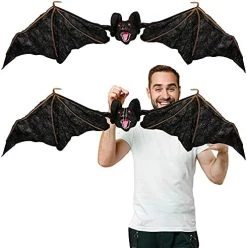 I LOVE FANCY DRESS Bat Halloween Prop Animated Decoration With Flapping Wings - Red Light Up Eyes & Sound Effects - Screeching Bat With Motorised Wings And Head - Halloween Props - Pack Of 1 -I Love Fancy Dress Ltd Shop 51X8ymRcYNL. AC